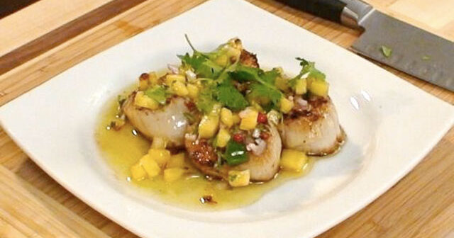 Grilled Diver Scallops Recipe with Pineapple Salsa |… | PBS Food