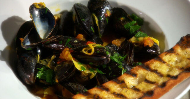 Steamed Mussels with Wine and Saffron | Seafood Recipes |… | PBS Food