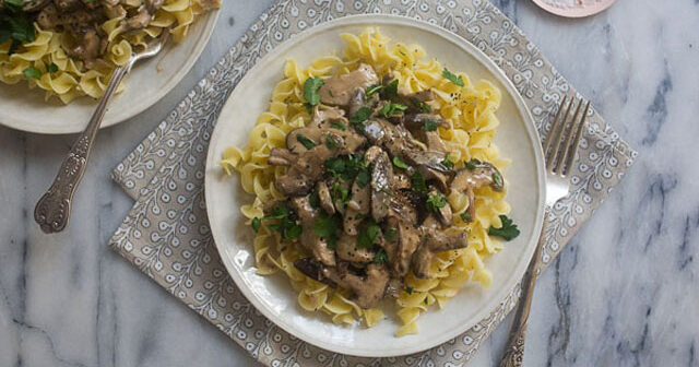 Mushroom Stroganoff Recipe | Russian Recipes | PBS Food | PBS Food