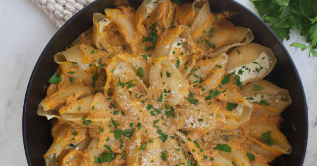Pumpkin Alfredo with Ricotta Stuffed Shells Recipe | PBS… | PBS Food