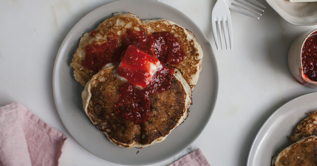 Ricotta Pancakes Recipe with Simmered Raspberries | PBS… | PBS Food