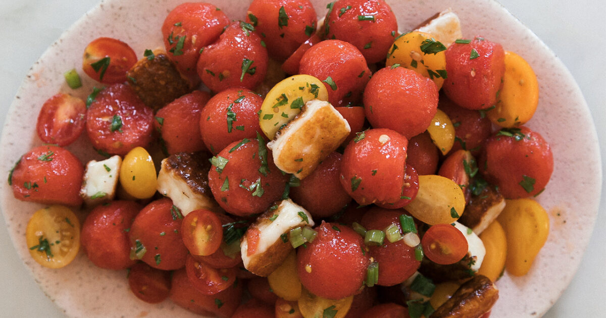 Watermelon Halloumi Salad Recipe | PBS Food | PBS Food