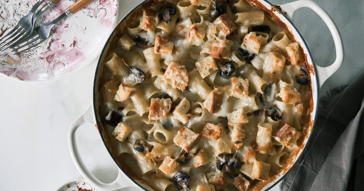 French Onion and Mushroom Pasta Bake Recipe | PBS Food | PBS Food