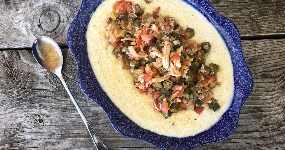 Crab and Tomato Gravy over Grits | PBS Food