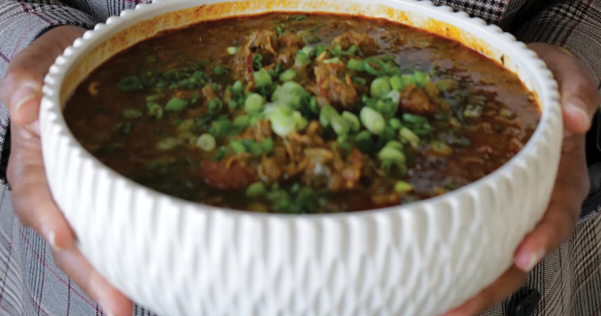 Chicken 'n Beef Andouille Sausage Gumbo | PBS Food